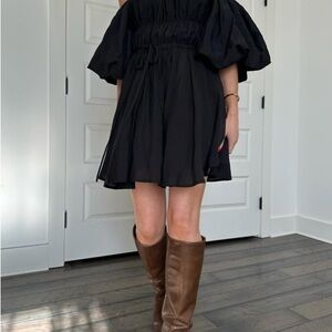 Pretty Neutral Black Puff Sleeve Sundress